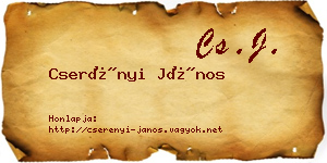 Cserényi János névjegykártya