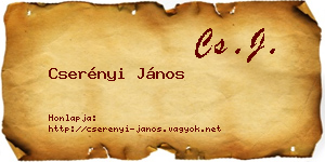 Cserényi János névjegykártya