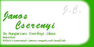 janos cserenyi business card